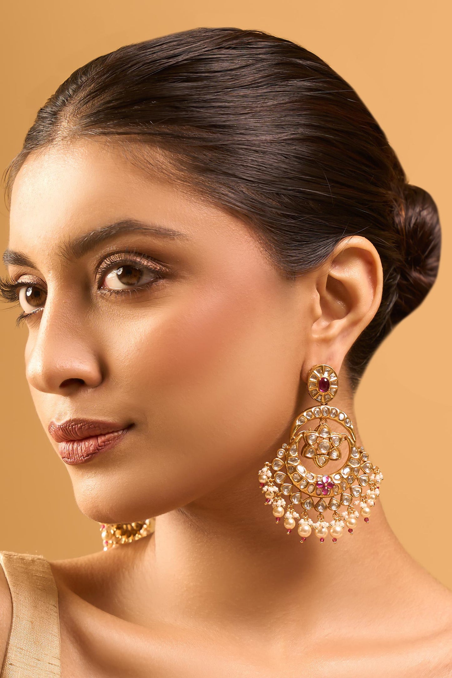 Kundan Purple Earrings 