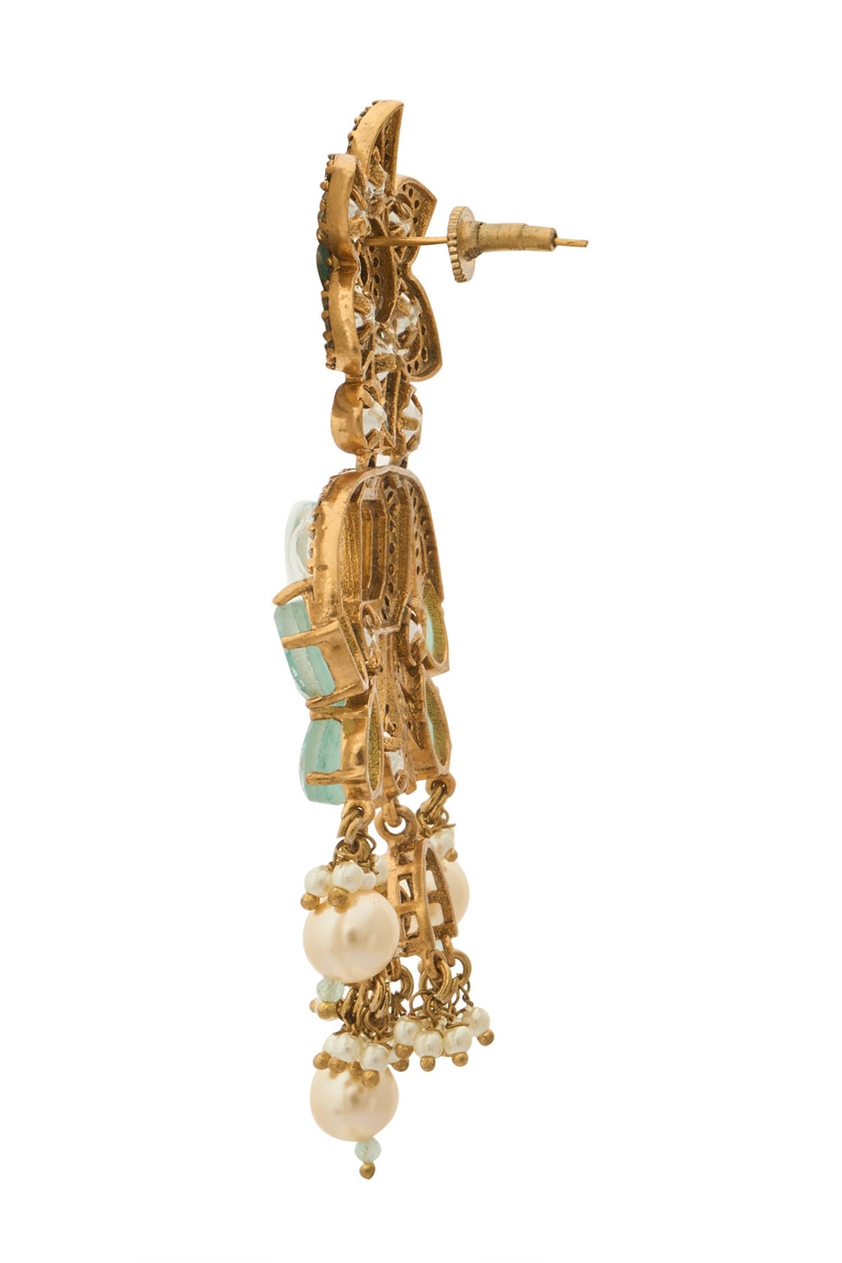 Kundan Mint Green Earrings 