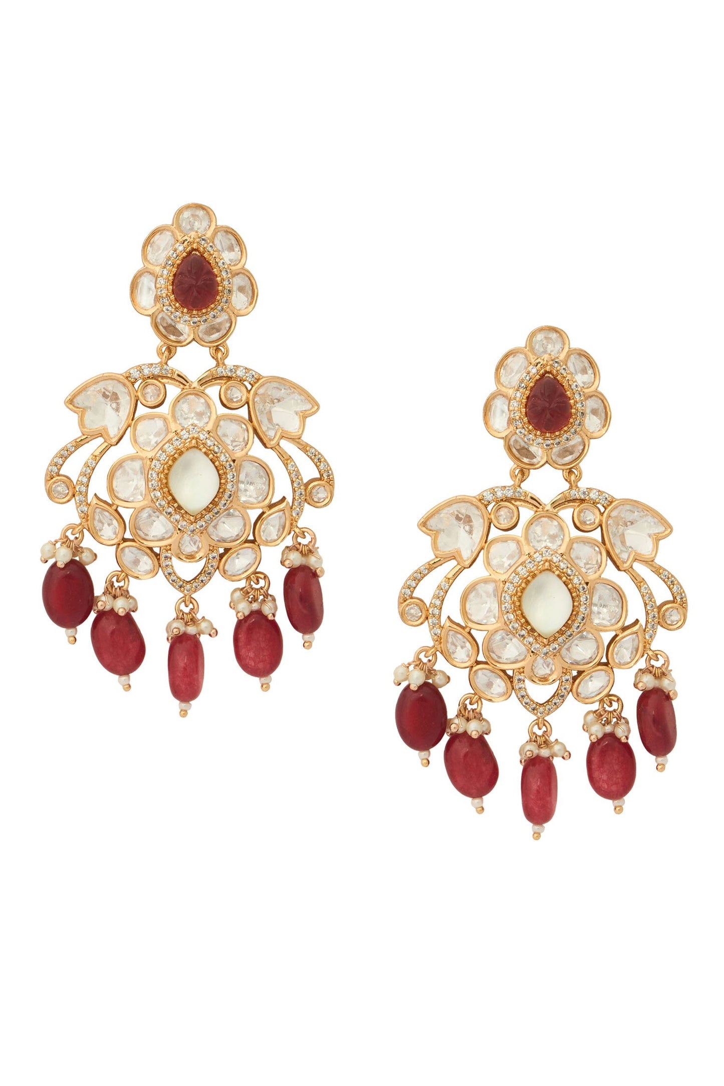 Kundan Ruby Red Earring 