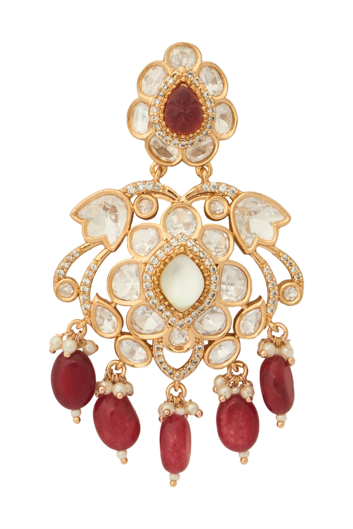 Kundan Ruby Red Earring 