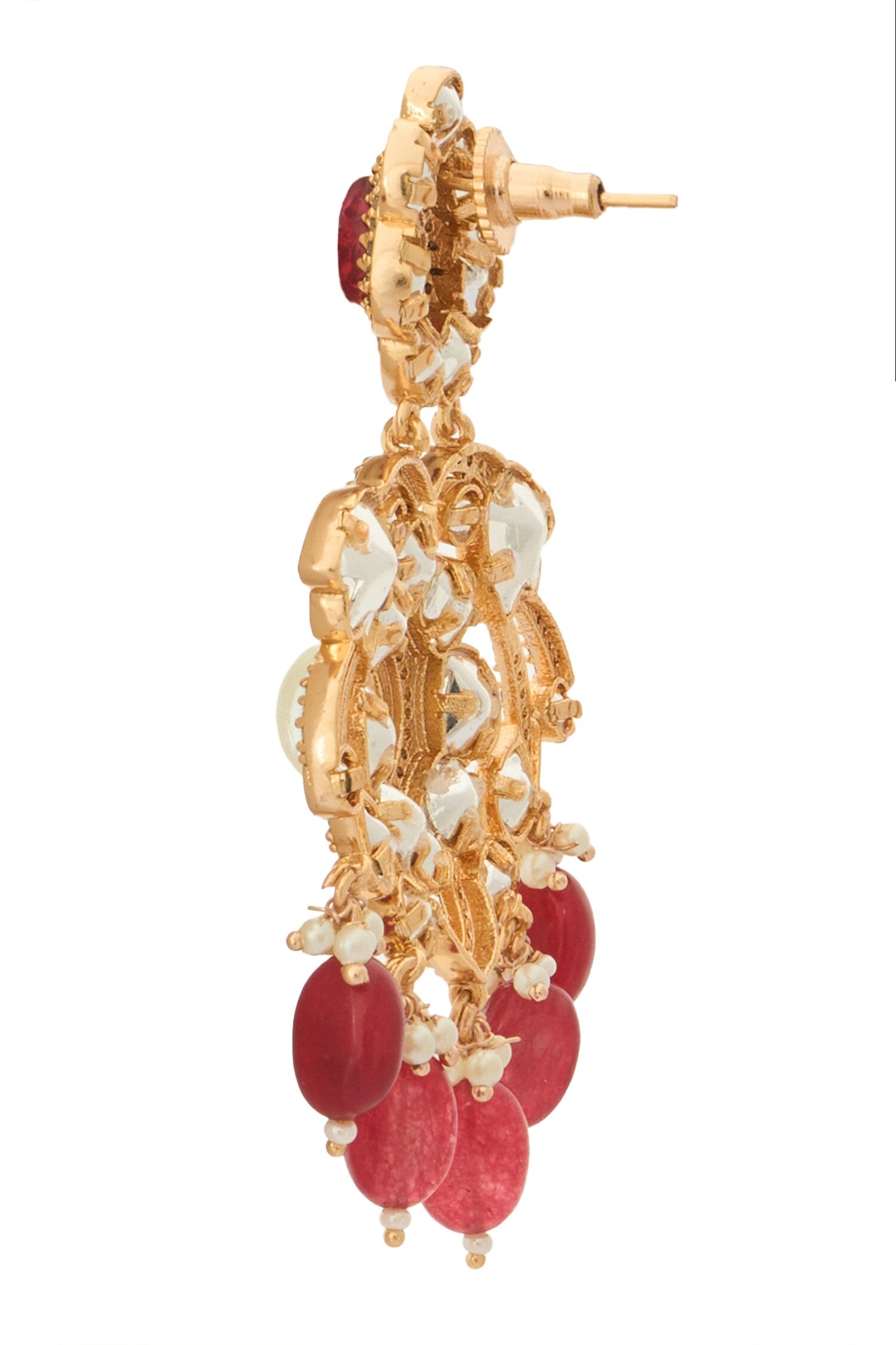 Kundan Ruby Red Earring 