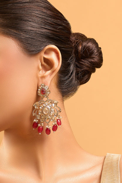 Kundan Ruby Red Earring 