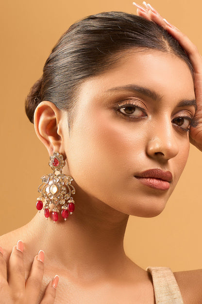 Kundan Ruby Red Earring 