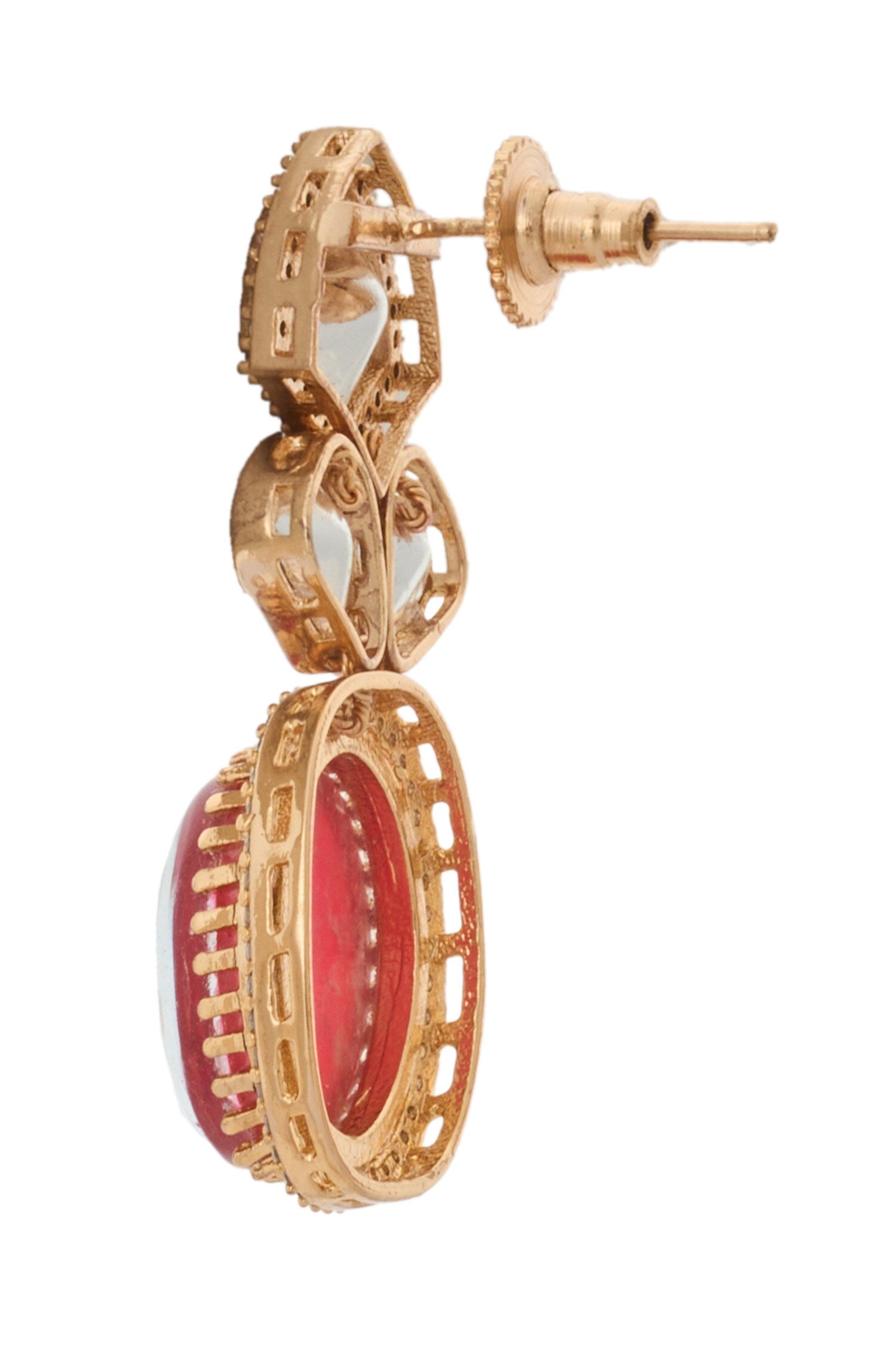Ruby Red Kundan Necklace & Earring Set 