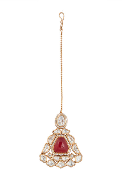 Ruby Kundan Necklace Set 