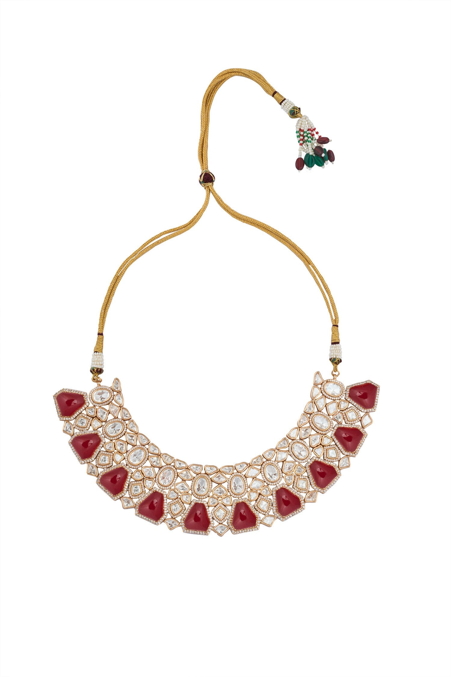 Ruby Kundan Necklace Set 