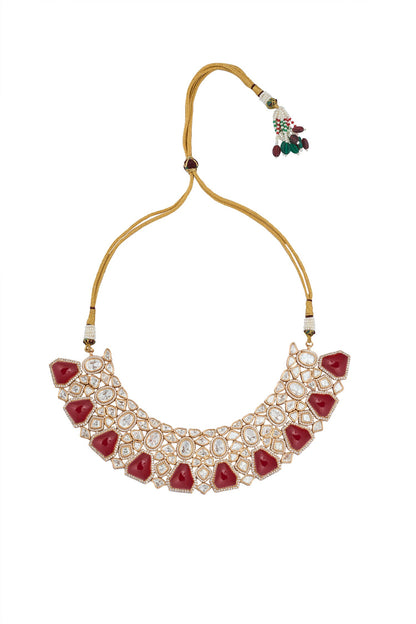 Ruby Kundan Necklace Set 