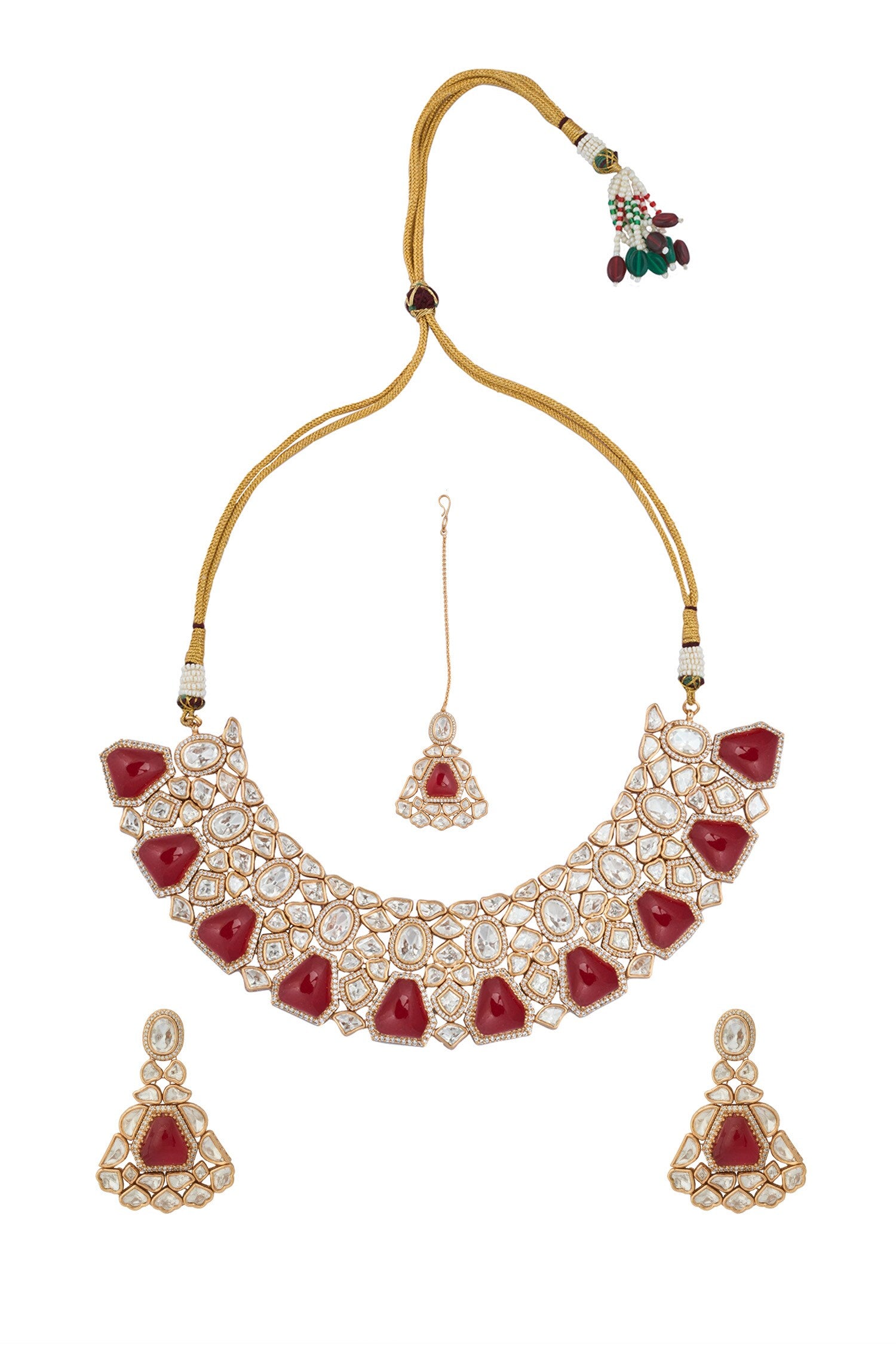 Ruby Kundan Necklace Set 