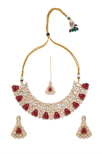 Ruby Kundan Necklace Set 