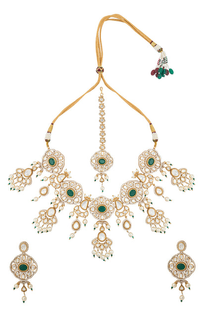 Kundan Green Necklace Set 