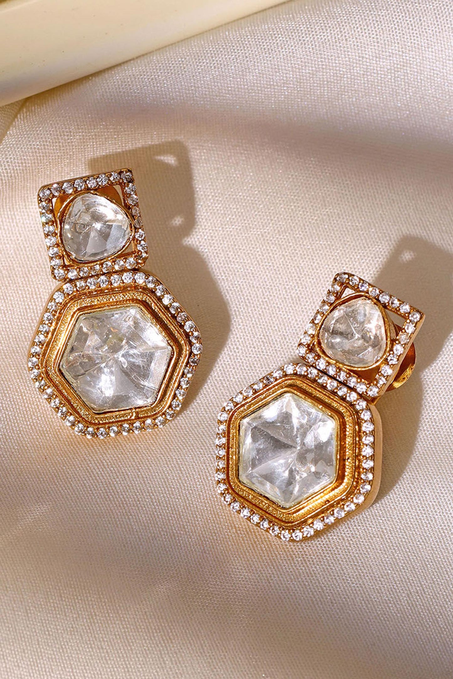 Square Kundan Earrings 