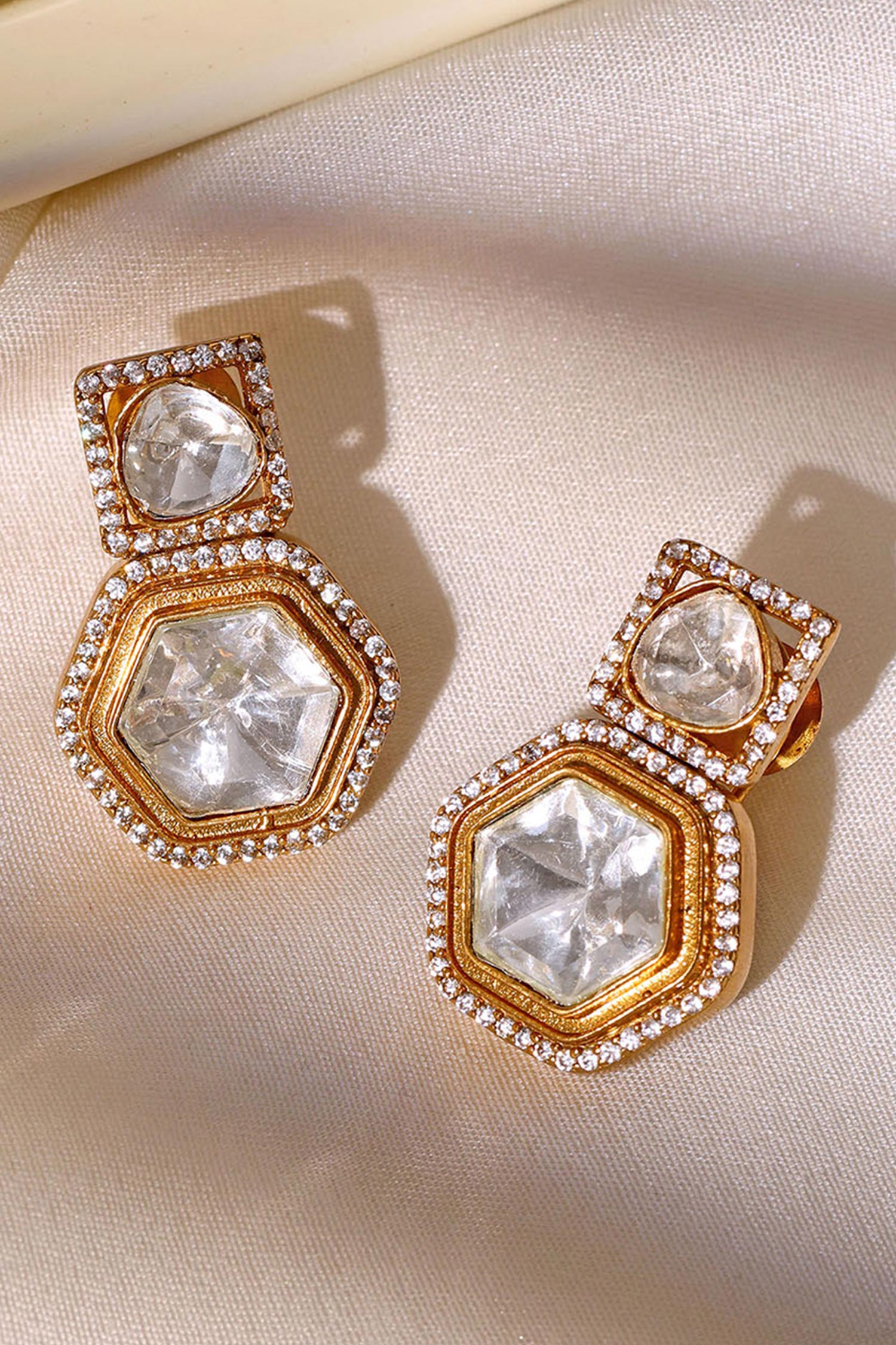 Square Kundan Earrings 