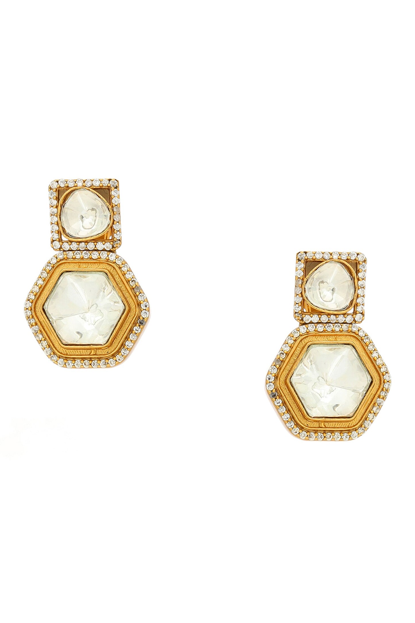 Square Kundan Earrings 