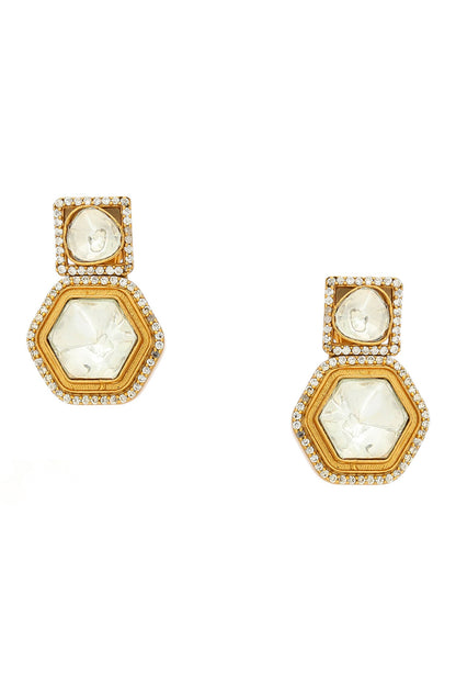 Square Kundan Earrings 