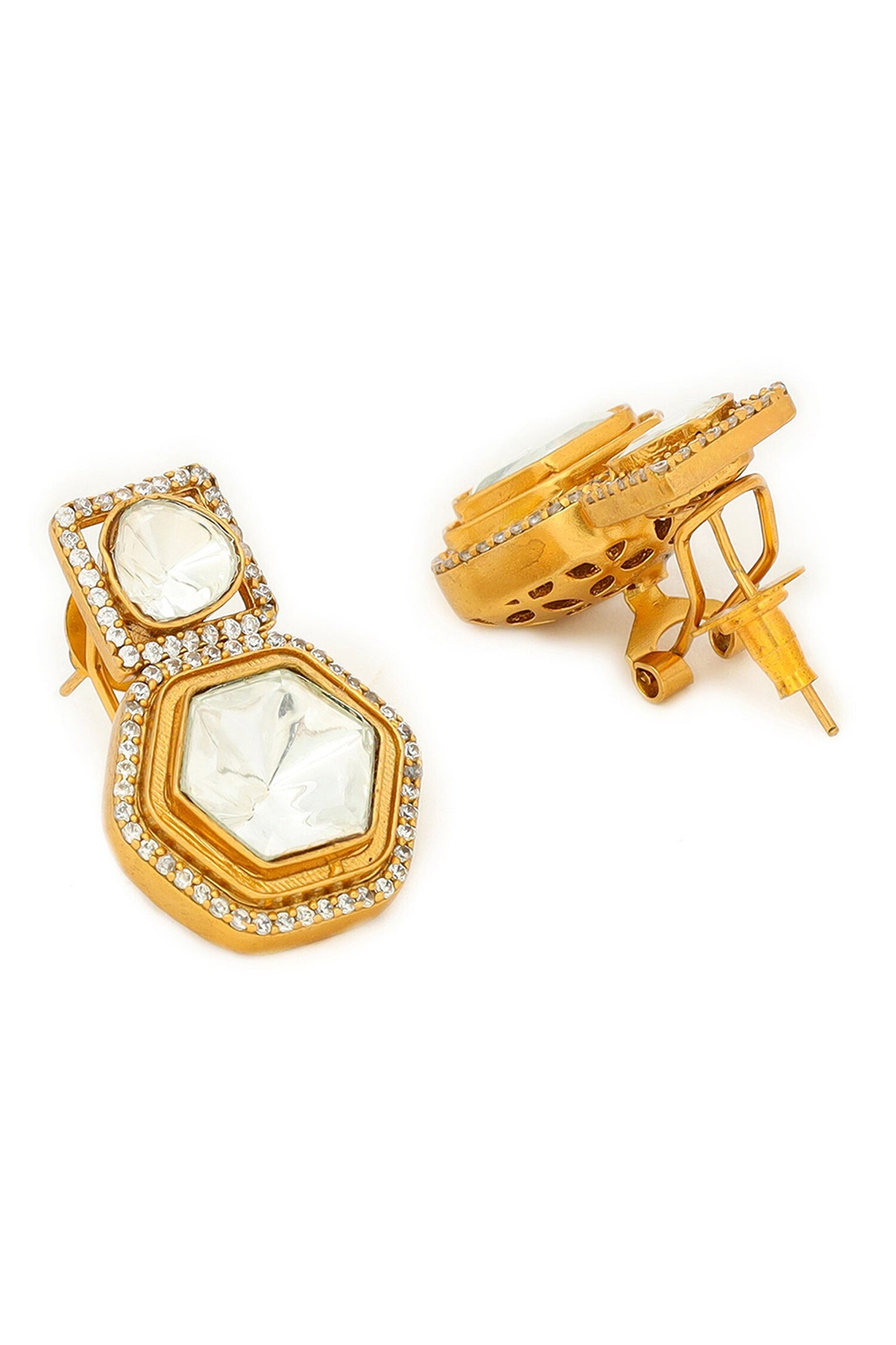 Square Kundan Earrings 