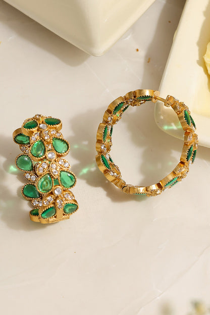 Natural Green Stone Earrings 