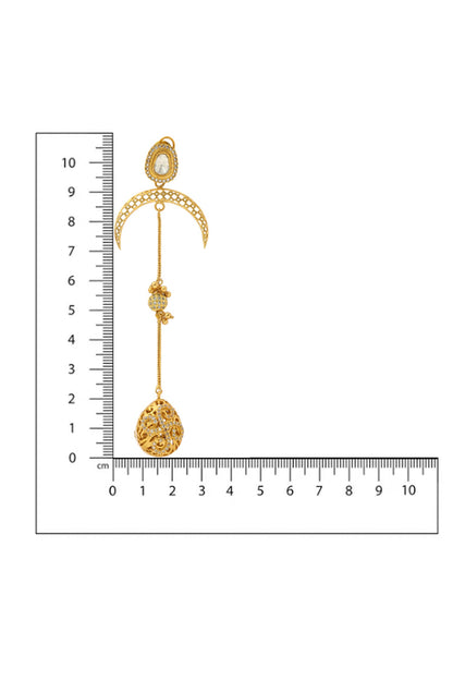 Kundan Gold Plated Long Earrings 