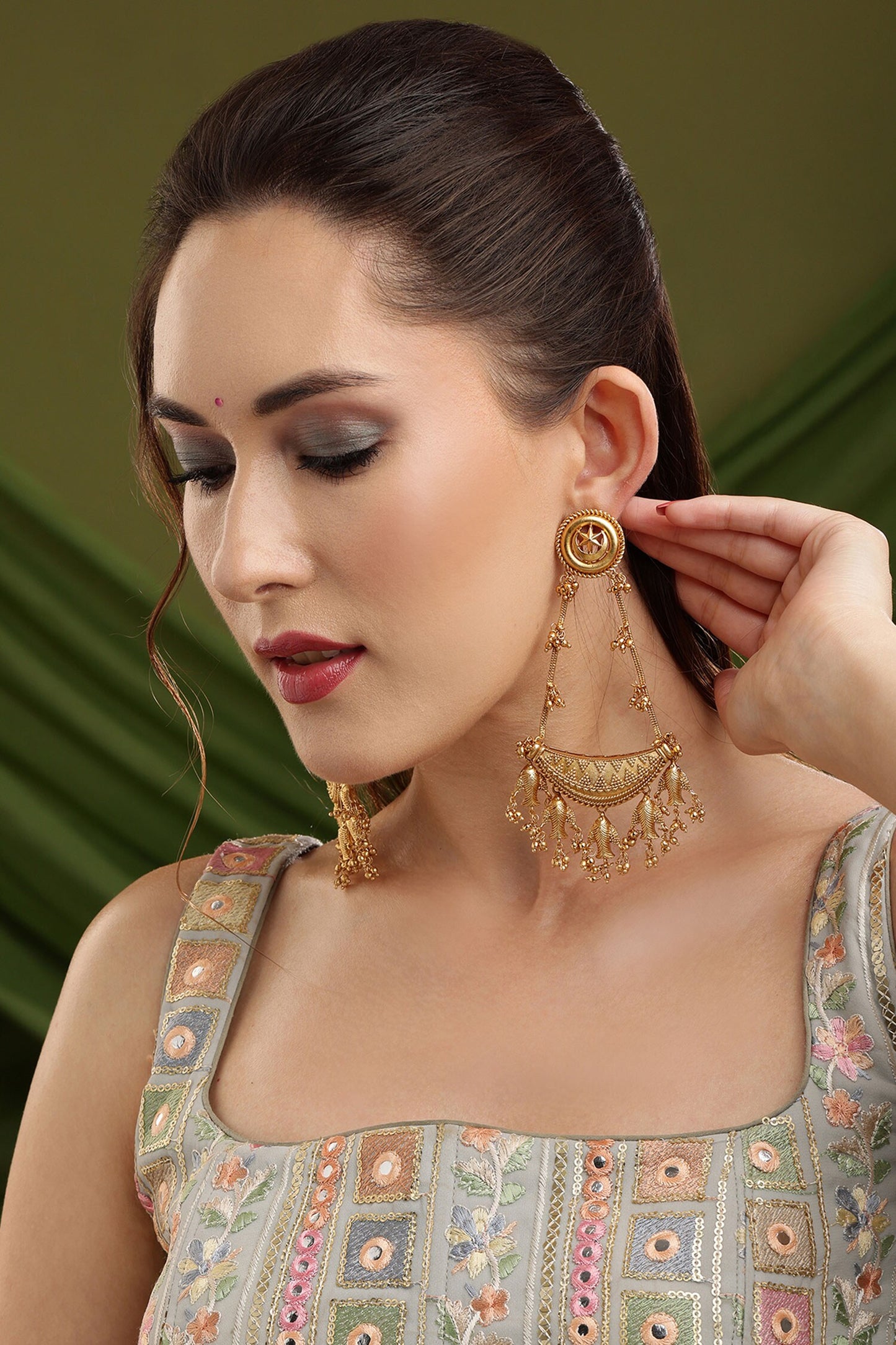 Antique Finish Earrings 