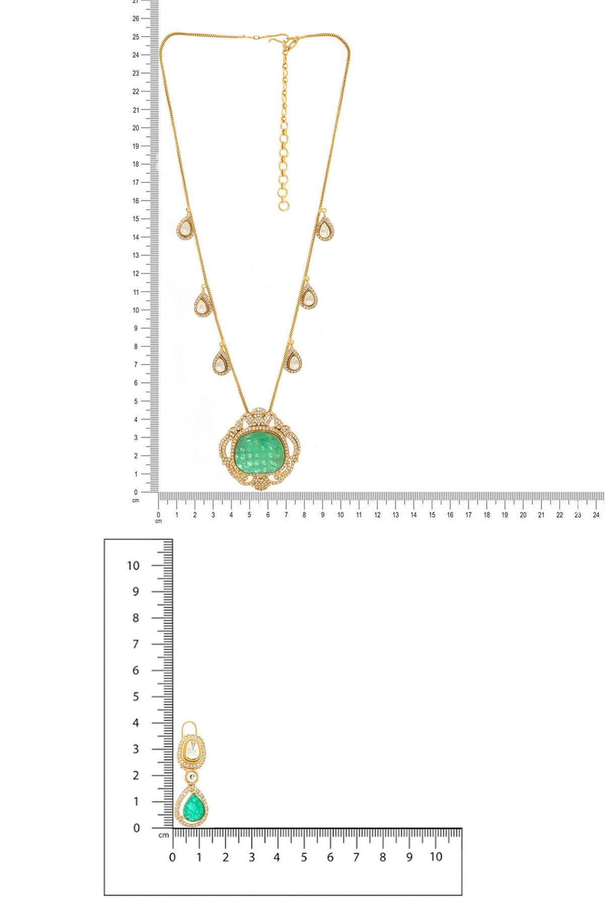 Natural Stones Antique Finish Earrings and Necklace Set 