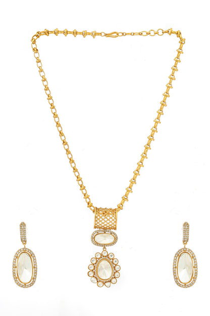 Kundan Antique Finish Earrings and Necklace Set 