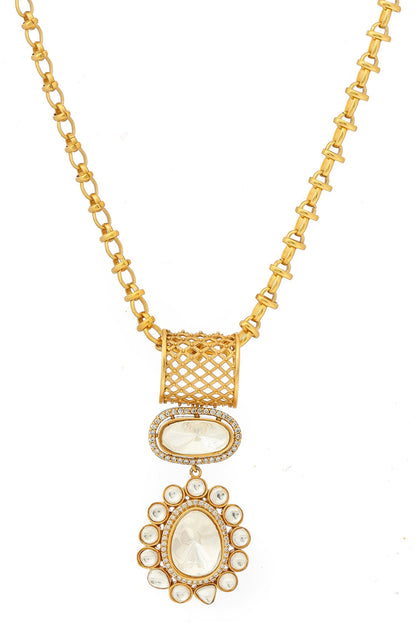 Kundan Antique Finish Earrings and Necklace Set 