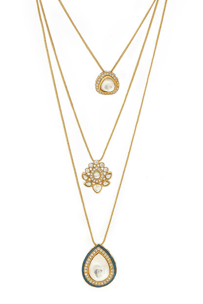 Kundan Antique Finish Earrings and Dew Drop Necklace Set 