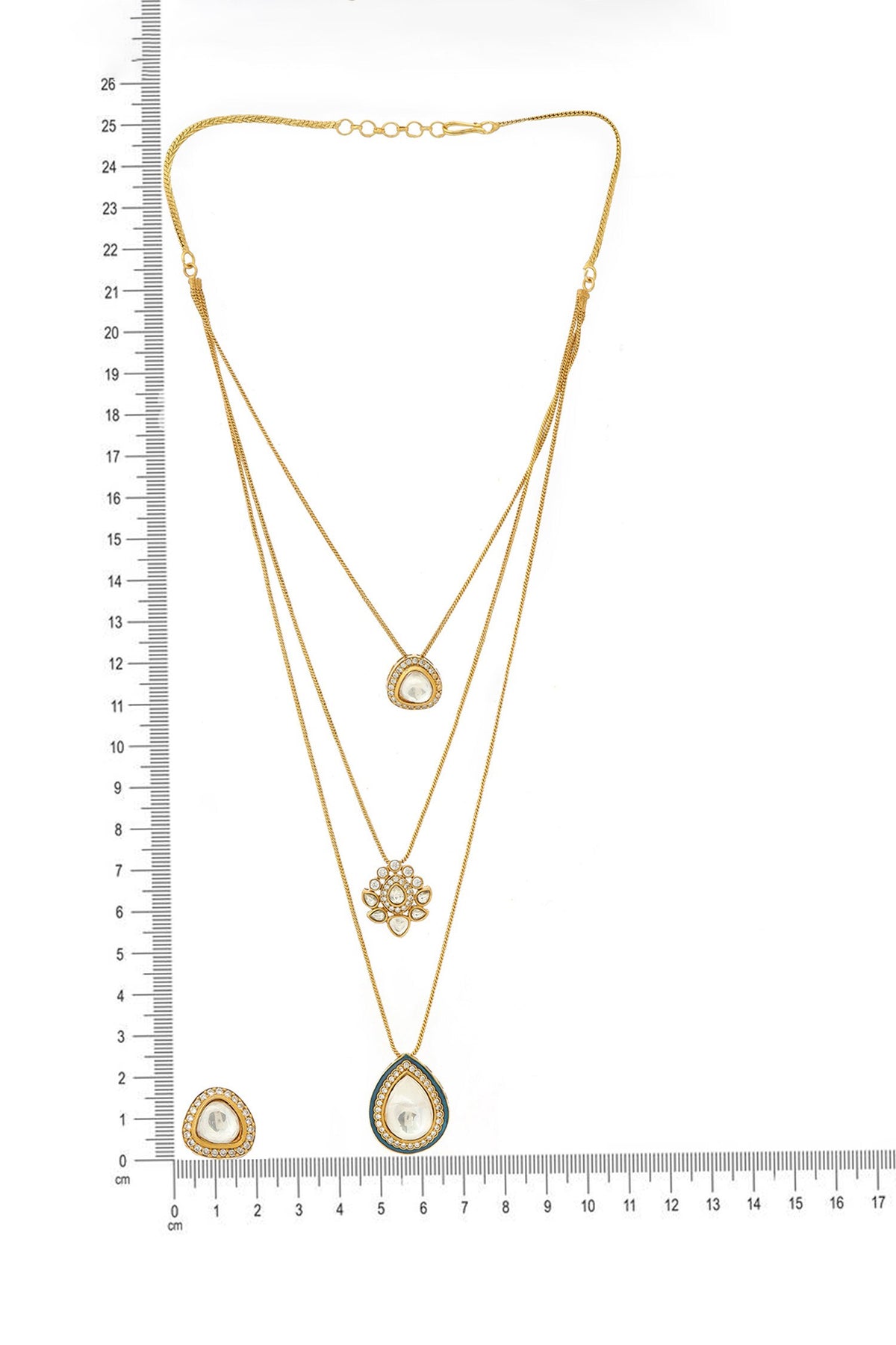 Kundan Antique Finish Earrings and Dew Drop Necklace Set 