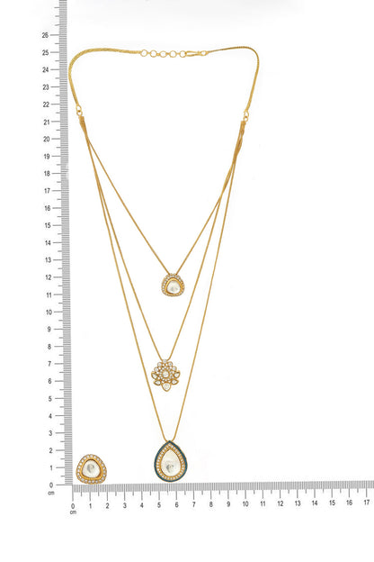 Kundan Antique Finish Earrings and Dew Drop Necklace Set 