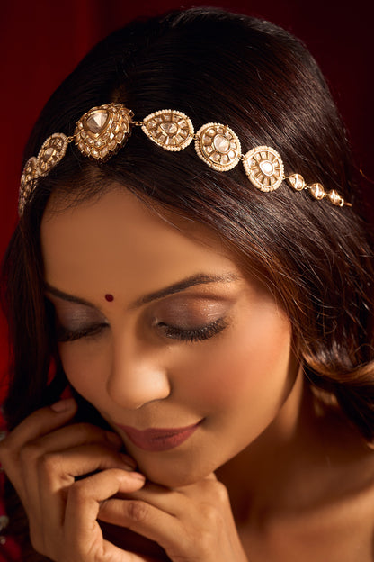 Kundan White Brass Mathapatti 