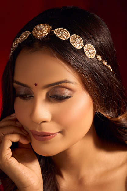 Kundan White Brass Mathapatti 