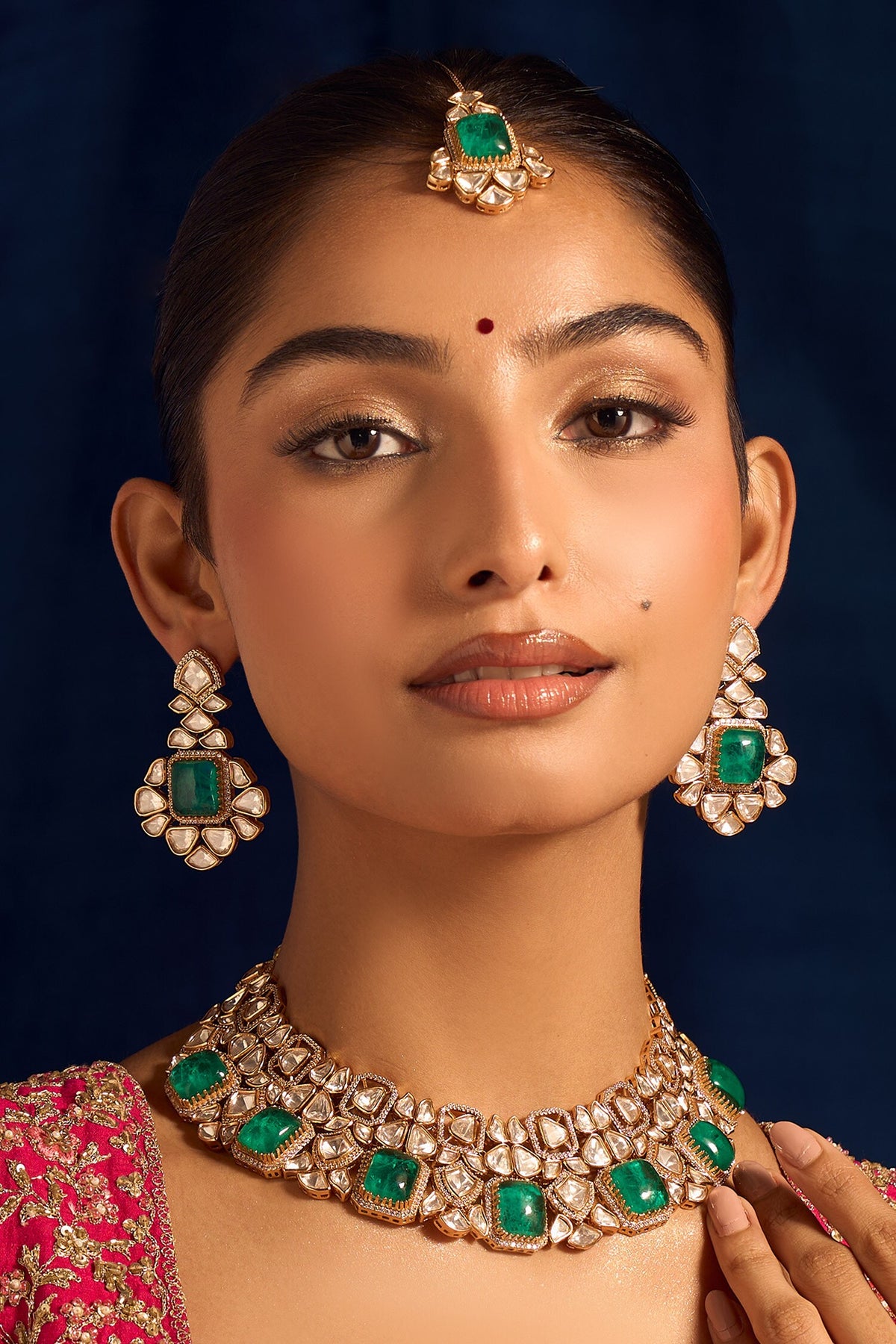 Kundan Mint Green Jewelry Set 