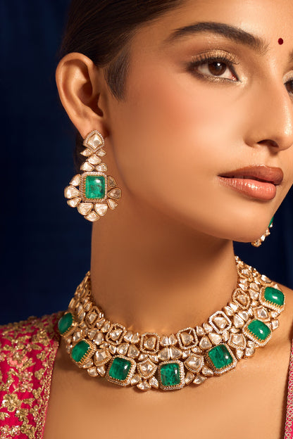 Kundan Mint Green Jewelry Set 