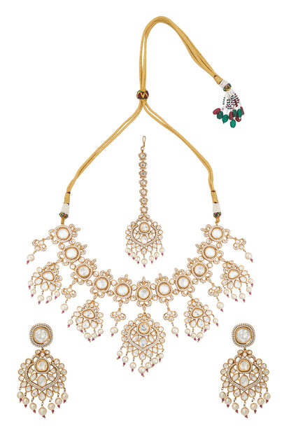 Kundan Ruby Pink Jewelry Set 