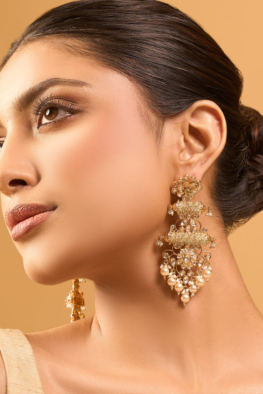 Kundan Mint Green Earrings 