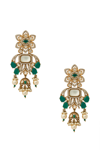Kundan Mint Green Earrings 