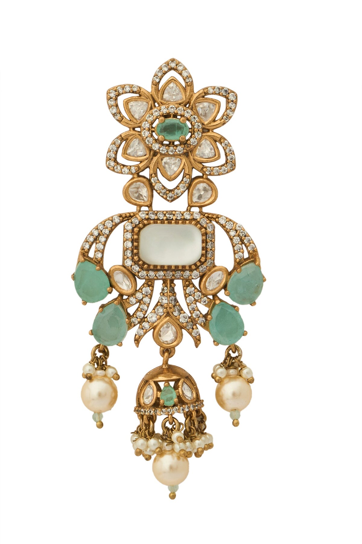Kundan Mint Green Earrings 