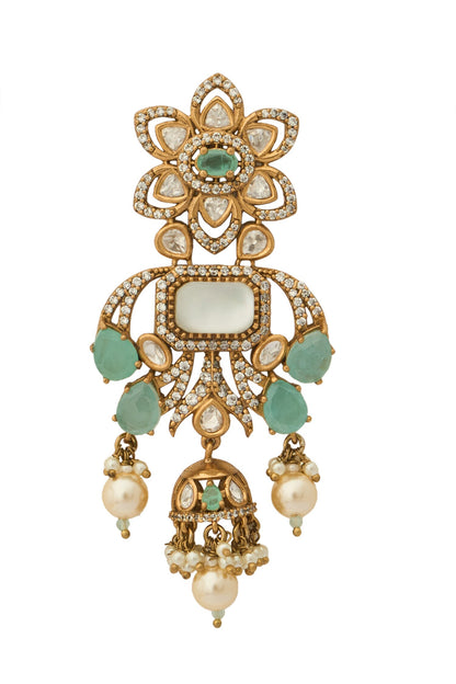 Kundan Mint Green Earrings 