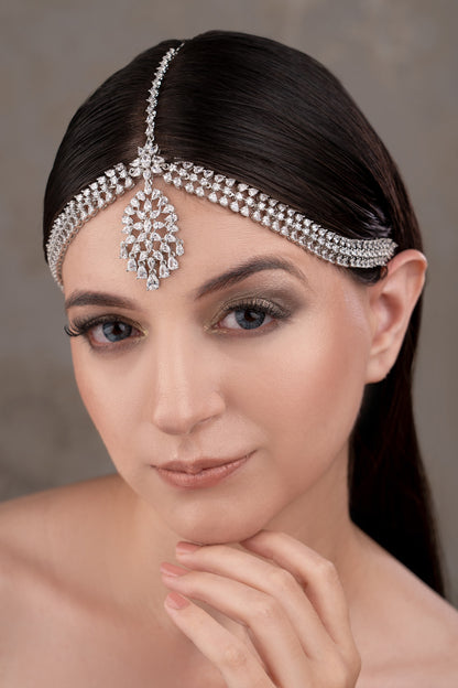 Designer Silver Matha Patti 