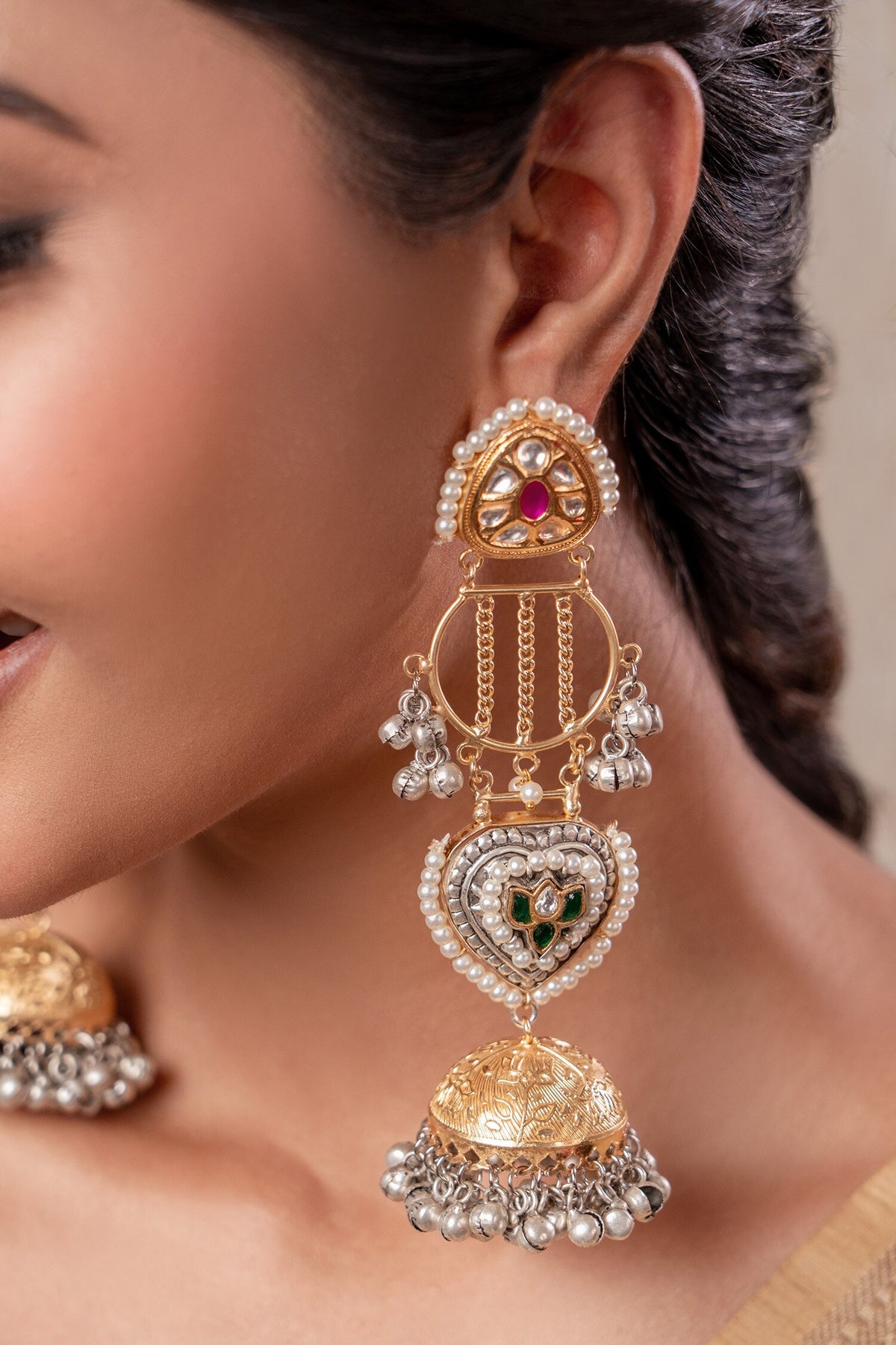 Two Tone Designer Earrings 