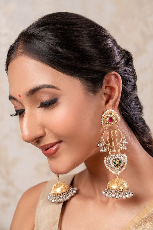 Two Tone Designer Earrings 