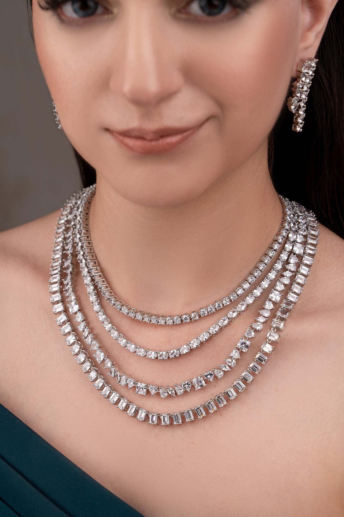 Silver Plated Designer Necklace & Earring Set 