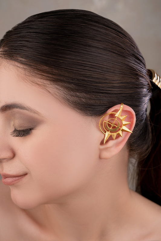 Gold Brass Designer Earcuffs 