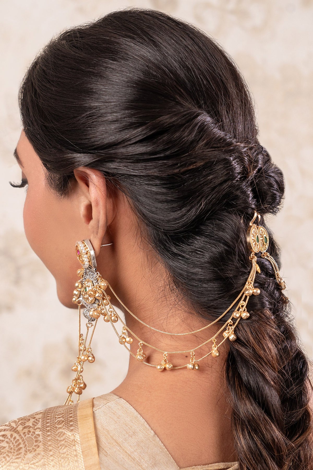 Two Tone Designer Ear Chain 