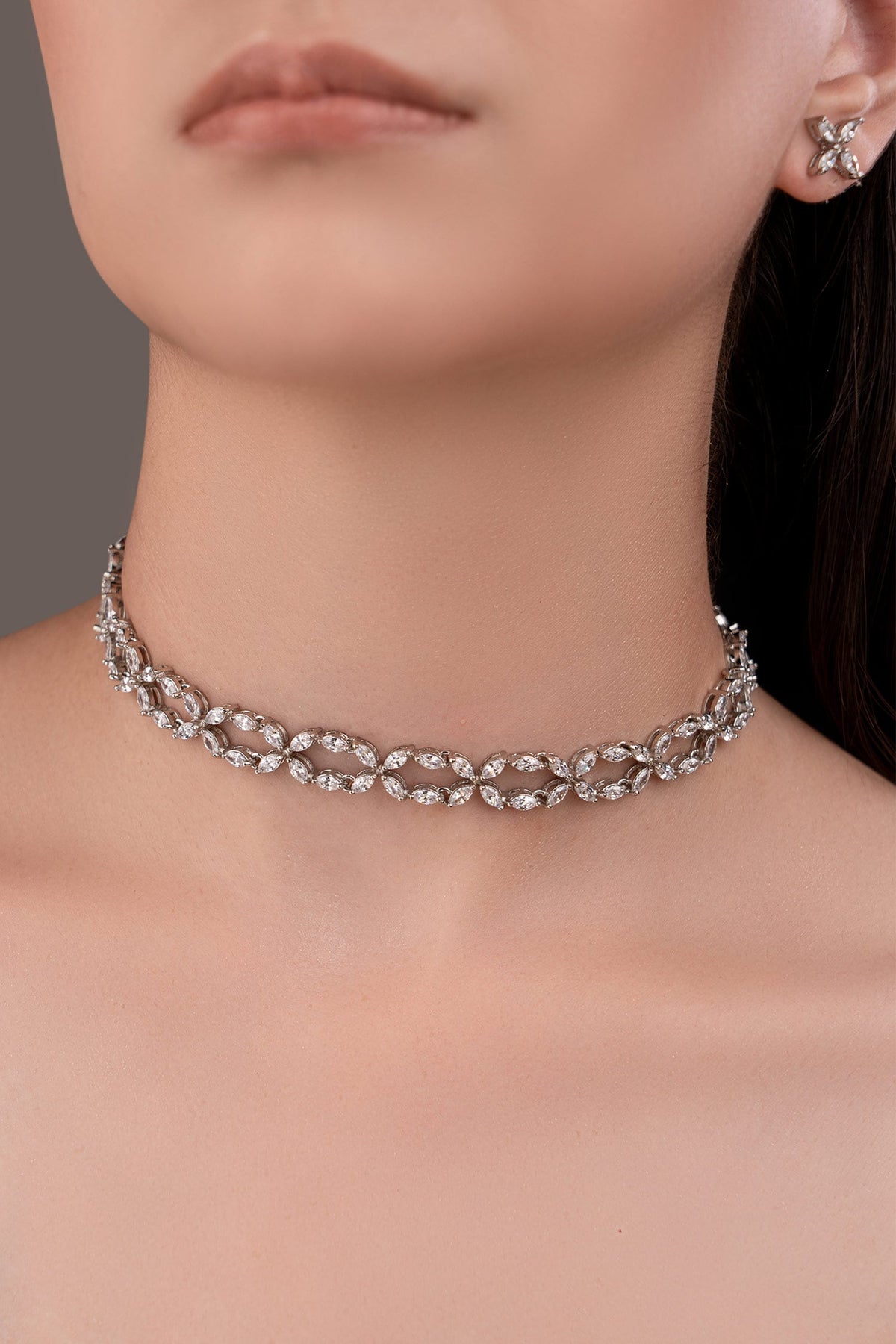 Silver Plated Necklace & Earring Set 