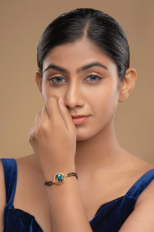 925 Silver Enamelled Mangalsutra Bracelet 