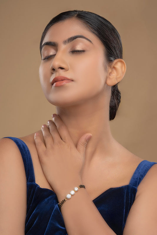 925 Silver Solitaire Hand Mangalsutra 