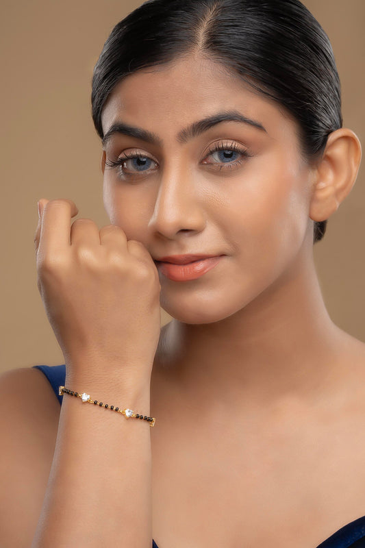 925 Silver Heart Hand Mangalsutra 