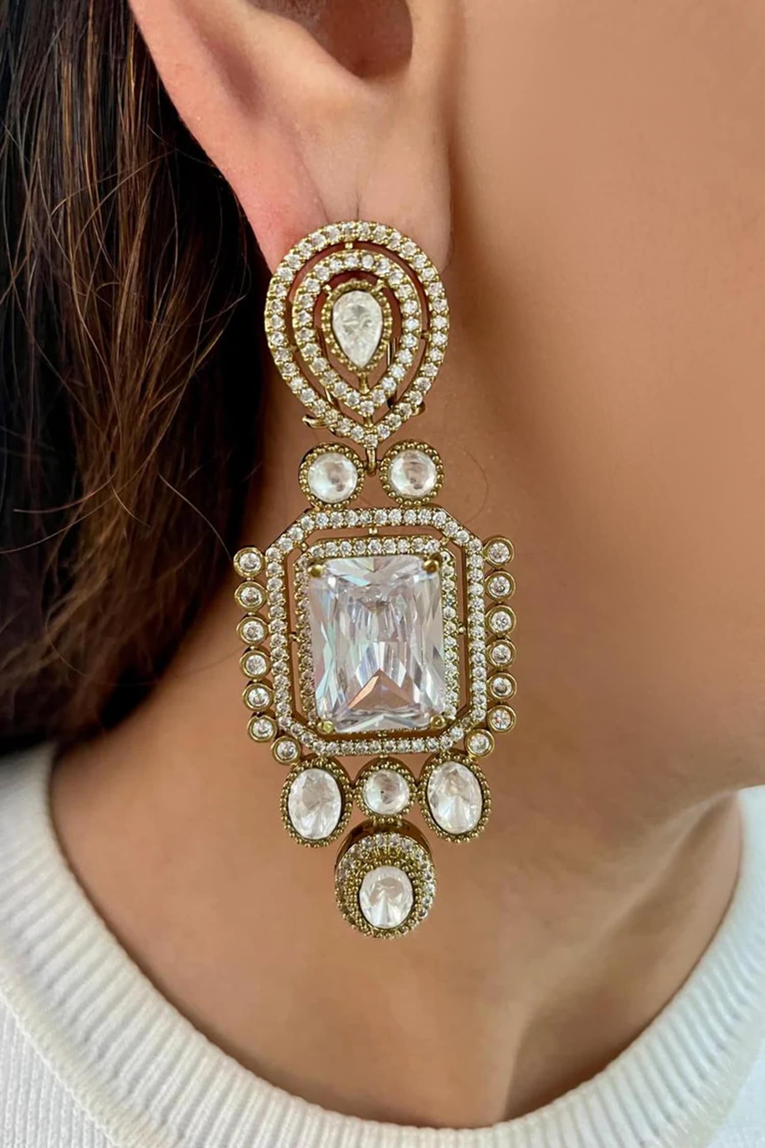 Polki Diamond Kundan Necklace Set 