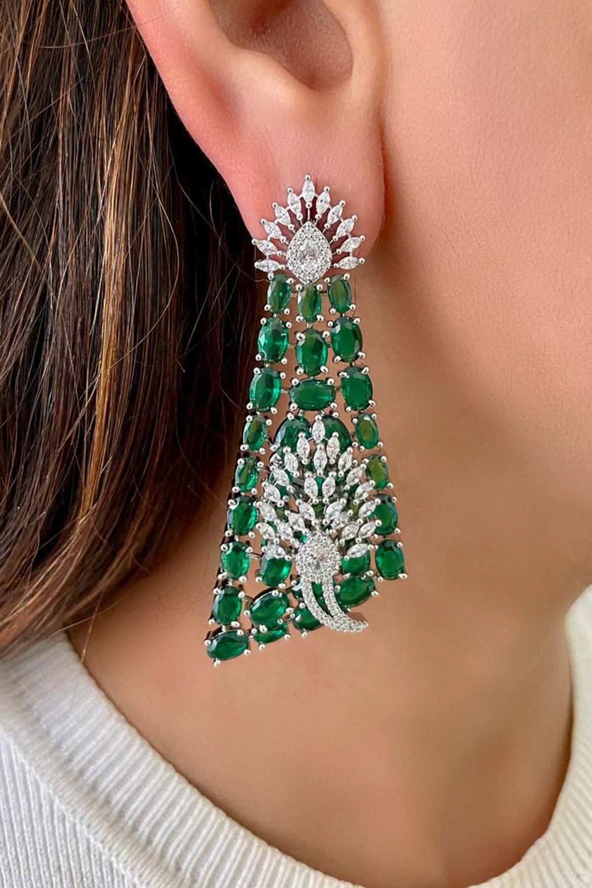 Emerald Choker Diamond Stone Motif Set 