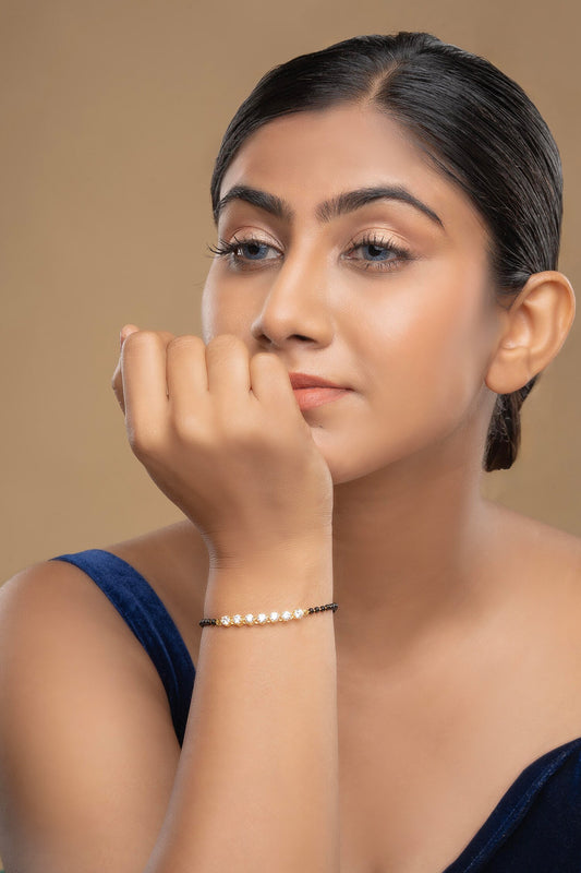 925 Silver Malar Hand Mangalsutra Bracelet 